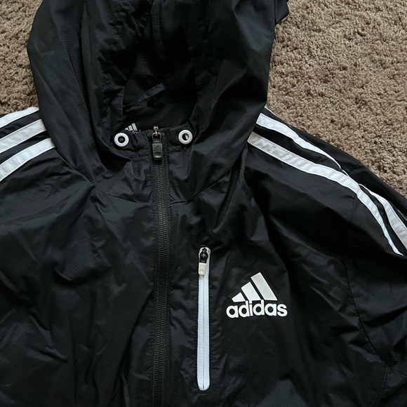 adidas Black Nylon Full Zip Track Jacket - Picture 2 of 4